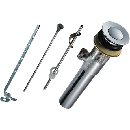 Ez-Fluid Brass Lift / Lock Pop-Up 1-1/4in x4in 17GA Bathroom Sink Drain Chrome Plated EZPP17